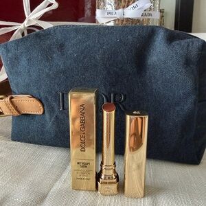 Dolce & Gabbana Satin Lipstick in Deep Berry with Gold Case